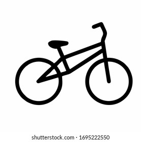 Bicycle line drawing in black and white vector isolated for logo, sign, apps or website