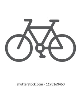 Bicycle line icon, cycle and sport, bike sign, vector graphics, a linear pattern on a white background, eps 10.