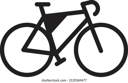 icono de la línea de bicicleta, trazo editable y color.