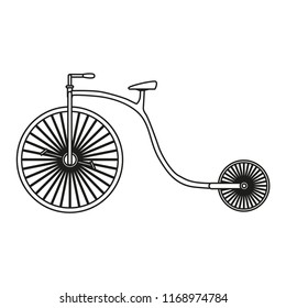 Bicycle line icon isolated on white background. Outline thin road outdoor cycle vector.