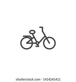 Bicycle line icon. linear style sign for mobile concept and web design. Bike outline vector icon. Symbol, logo illustration. Vector graphics