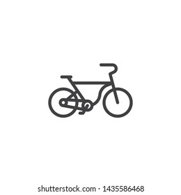 Bicycle line icon. linear style sign for mobile concept and web design. Bike outline vector icon. Symbol, logo illustration. Vector graphics
