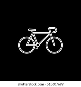 Bicycle Line Icon On Black Background