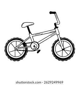 bicycle line icon, simple line art, black and white, minimalist, vector illustration, clean design