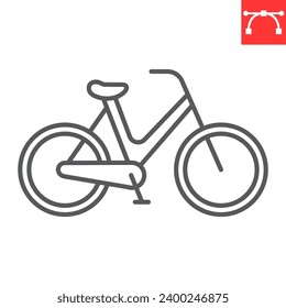 Bicycle line icon, transportation and vehicle, bike vector icon, vector graphics, editable stroke outline sign, eps 10.