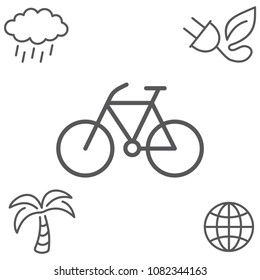 Bicycle line icon vector. ecology icon set