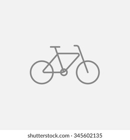 Icono de línea de bicicleta para web, móvil e infografía. Icono vector de gris oscuro aislado en fondo gris claro.