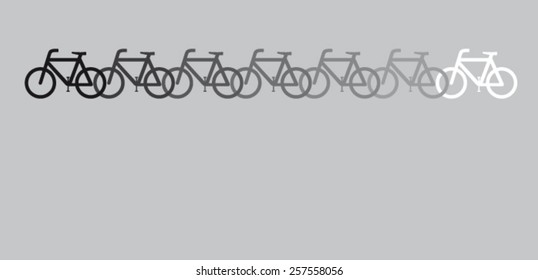 bicycle line on gray background
