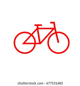 Bicycle line red vector eps 10