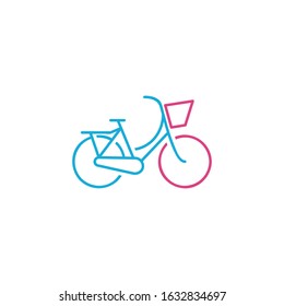 bicycle line style logo vector