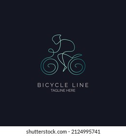 Modelo de diseño de logotipo en monograma de estilo de línea de bicicleta para marca o empresa y otros