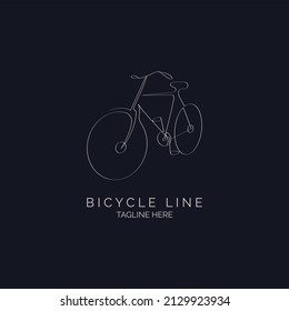 Bicycle line style monogram logo design template for brand or company and other