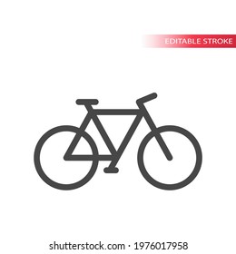 Bicycle line vector icon. Simple symbol, editable stroke.