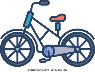 Bicycle linear color vector illustration