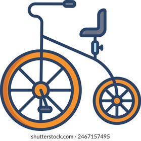 Bicycle linear color vector illustration