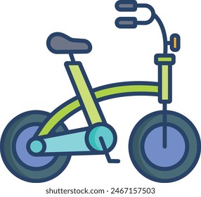 Bicycle linear color vector illustration