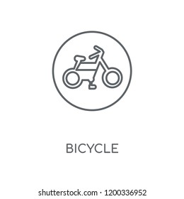 Bicycle linear icon. Bicycle concept stroke symbol design. Thin graphic elements vector illustration, outline pattern on a white background, eps 10.