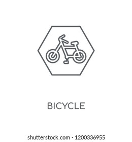 Bicycle linear icon. Bicycle concept stroke symbol design. Thin graphic elements vector illustration, outline pattern on a white background, eps 10.