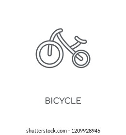Bicycle linear icon. Bicycle concept stroke symbol design. Thin graphic elements vector illustration, outline pattern on a white background, eps 10.