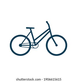 Bicycle linear icon. Simple road bike for travel and sports. Two-wheeled transport movement. Vector sign isolated on white background