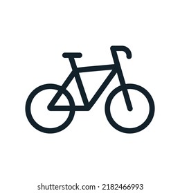 Icono lineal de la bicicleta. Ilustración personalizable de línea delgada. Símbolo de contorno. Dibujo de contorno aislado del vector. Trazo editable