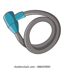 Bicycle lock icon in cartoon style isolated on white background vector illustration