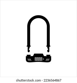 Bicycle Lock, Locking Icon Vector Art Illustration