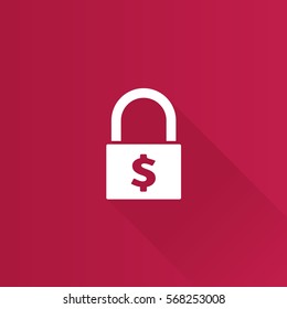 Bicycle lock in Metro user interface color style.  Cycling safety protection