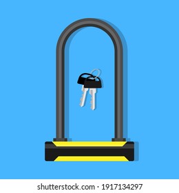 Bicycle Lock U shaped Illustration