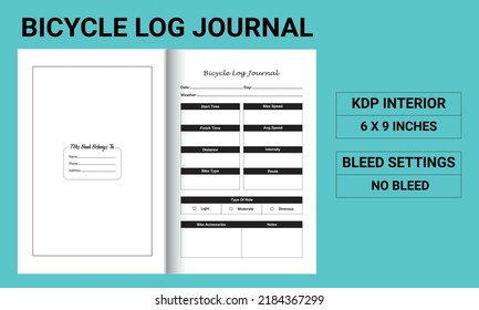 Bicycle Log Journal - KDP Interior