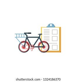 bicycle for logistic service with clipboard