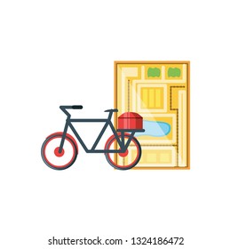 bicycle for logistic service with map guide