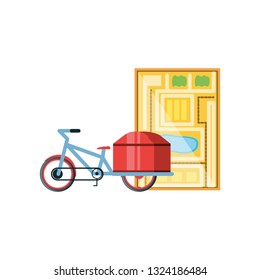 bicycle for logistic service with map guide