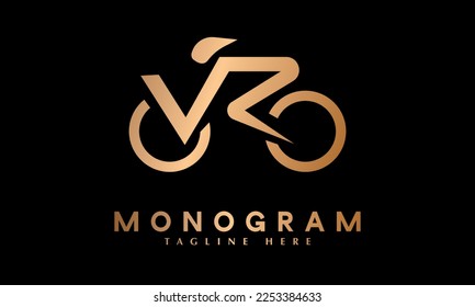 Bicycle logo abstract monogram vector template