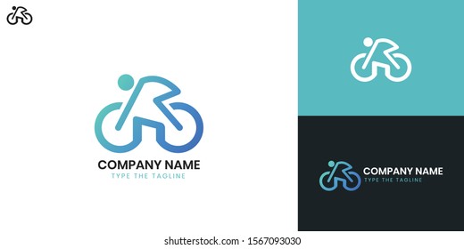 Bicycle logo - All elements on this template are editable with vector software.