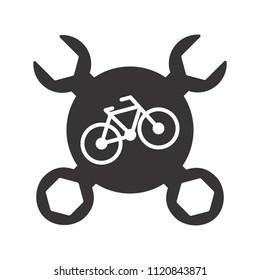 bicycle logo. cicle icon. wheel and gear symbol. vector eps 08.