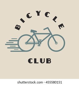 Bicycle logo. Bicycle Club concept sign. Vector flat illustration.