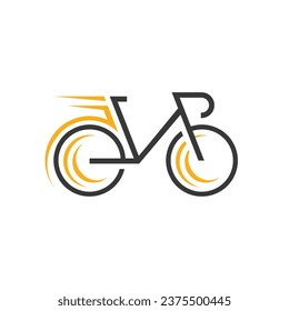 Icono de concepto de logotipo de bicicleta vector, logotipo de vintage y ciclismo moderno