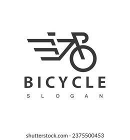 Icono de concepto de logotipo de bicicleta vector, logotipo de bicicleta rápida