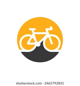 Icono de concepto de logotipo de bicicleta, Vector de línea de bicicleta simple