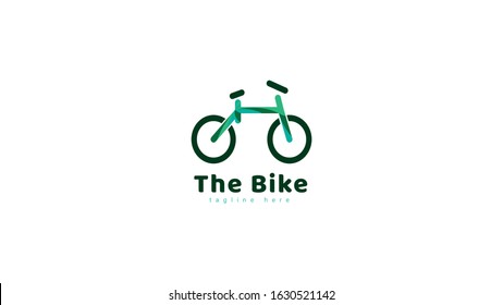 bicycle logo design with an attractive green color concept