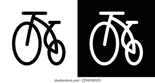 bicycle logo design icon vector illustration black and white background