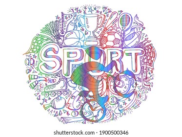 Bicycle logo design. Set of sports background. Vector illustration.