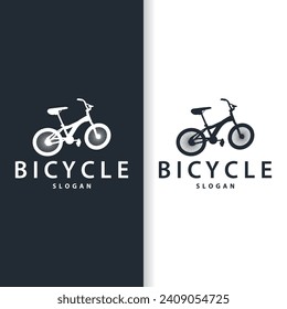 Bicycle logo design bicycle sport club simple vintage black silhouette template illustration