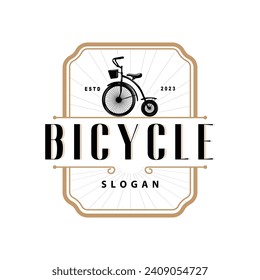 Bicycle logo design bicycle sport club simple vintage black silhouette template illustration