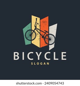 Bicycle logo design bicycle sport club simple vintage black silhouette template illustration