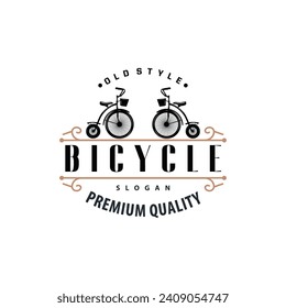 Bicycle logo design bicycle sport club simple vintage black silhouette template illustration