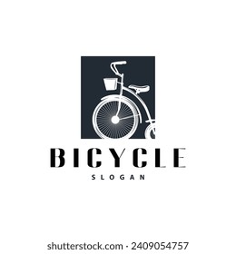 Bicycle logo design bicycle sport club simple vintage black silhouette template illustration