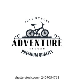 Bicycle logo design bicycle sport club simple vintage black silhouette template illustration