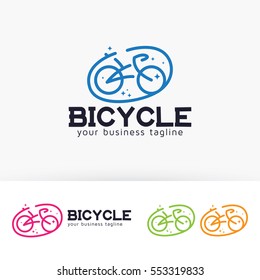 Bicycle logo design. Bicycle store, Sport logo concept. Vector logo template